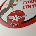 Vintage Flying A Gasoline Sign – Porcelain Aviation Service Hang Glider Sign - Image 10