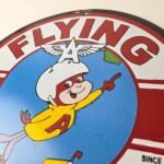 Vintage Flying A Gasoline Sign – Porcelain Aviation Service Hang Glider Sign - Image 11