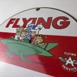 Vintage Flying A Gasoline Sign – The Jetsons Gas Service Station Porcelain Sign - Image 12