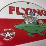 Vintage Flying A Gasoline Sign – The Jetsons Gas Service Station Porcelain Sign - Image 5