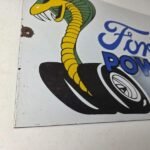 Vintage Ford Power Sign – Cobra Jet Sales Service Gas Oil Porcelain Sign - Image 11