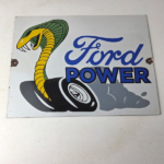 Vintage Ford Power Sign – Cobra Jet Sales Service Gas Oil Porcelain Sign - Image 15