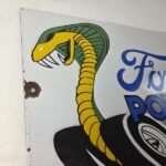 Vintage Ford Power Sign – Cobra Jet Sales Service Gas Oil Porcelain Sign - Image 5