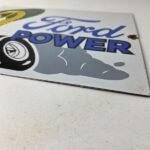 Vintage Ford Power Sign – Cobra Jet Sales Service Gas Oil Porcelain Sign - Image 10