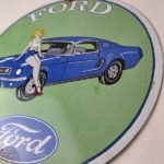 Vintage Ford Sign – Mustang Ford Automobile Service Station Gas Pump Sign - Image 13