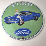Vintage Ford Sign – Mustang Ford Automobile Service Station Gas Pump Sign - Image 15