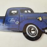 Vintage Ford Trucks Sign – Gas Motor Oil Pump Automotive Service Porcelain Sign - Image 3