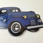Vintage Ford Trucks Sign – Gas Motor Oil Pump Automotive Service Porcelain Sign - Image 4