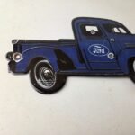 Vintage Ford Trucks Sign – Gas Motor Oil Pump Automotive Service Porcelain Sign - Image 6