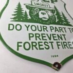 Vintage Forest Service Porcelain Sign – Help Smokey Bear Prevent Fires Ad Sign - Image 11