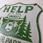 Vintage Forest Service Porcelain Sign – Help Smokey Bear Prevent Fires Ad Sign - Image 12