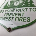 Vintage Forest Service Porcelain Sign – Help Smokey Bear Prevent Fires Ad Sign - Image 14