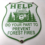 Vintage Forest Service Porcelain Sign – Help Smokey Bear Prevent Fires Ad Sign - Image 15