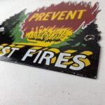 Vintage Forest Service Sign – Smokey Bear Prevent Fires Gas Porcelain Sign - Image 14