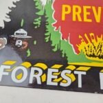 Vintage Forest Service Sign – Smokey Bear Prevent Fires Gas Porcelain Sign - Image 3