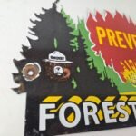 Vintage Forest Service Sign – Smokey Bear Prevent Fires Gas Porcelain Sign - Image 6