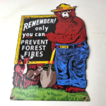 Vintage Forest Service Sign – Smokey Remember Forest Fires Gas Porcelain Sign - Image 15