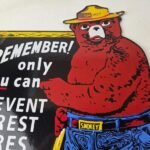 Vintage Forest Service Sign – Smokey Remember Forest Fires Gas Porcelain Sign - Image 3