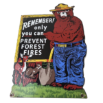 Vintage Forest Service Sign – Smokey Remember Forest Fires Gas Porcelain Sign - Image 2