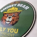 Vintage Forest Service Sign – Smokey the Bear Porcelain Gas Pump Sign - Image 13