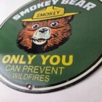 Vintage Forest Service Sign – Smokey the Bear Porcelain Gas Pump Sign - Image 14