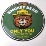 Vintage Forest Service Sign – Smokey the Bear Porcelain Gas Pump Sign - Image 15