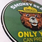 Vintage Forest Service Sign – Smokey the Bear Porcelain Gas Pump Sign - Image 6