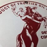 Vintage Frontier Gasoline Sign – Cowboy Gas Oil Service Station Porcelain Sign - Image 5