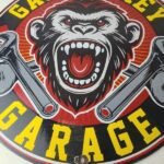 Vintage Gas Monkey Garage Porcelain Sign – Service Gas Pump Shop Engine Sign - Image 4