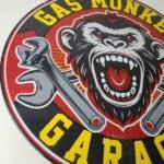 Vintage Gas Monkey Garage Porcelain Sign – Service Gas Pump Shop Engine Sign - Image 6