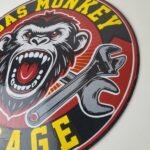 Vintage Gas Monkey Garage Porcelain Sign – Service Gas Pump Shop Engine Sign - Image 9