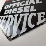 Vintage General Motors Sign – Automobiles Diesel Trucks Porcelain Gas Pump Sign - Image 14