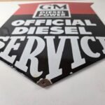 Vintage General Motors Sign – Automobiles Diesel Trucks Porcelain Gas Pump Sign - Image 15