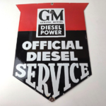 Vintage General Motors Sign – Automobiles Diesel Trucks Porcelain Gas Pump Sign - Image 16