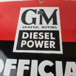 Vintage General Motors Sign – Automobiles Diesel Trucks Porcelain Gas Pump Sign - Image 3