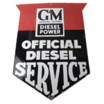 Vintage General Motors Sign – Automobiles Diesel Trucks Porcelain Gas Pump Sign - Image 2