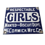 Vintage Girls Wanted Sign – Biscuit Department Porcelain Gas Pump Sign