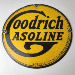 Vintage Goodrich Gasoline Porcelain Sign – Tires Auto Car Mechanic Gas Pump Sign - Image 12
