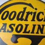 Vintage Goodrich Gasoline Porcelain Sign – Tires Auto Car Mechanic Gas Pump Sign - Image 3