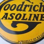 Vintage Goodrich Gasoline Porcelain Sign – Tires Auto Car Mechanic Gas Pump Sign - Image 4