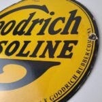 Vintage Goodrich Gasoline Porcelain Sign – Tires Auto Car Mechanic Gas Pump Sign - Image 9