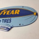Vintage Goodyear Blimp Sign – Porcelain Gas Service Tires Advertising Sign - Image 4