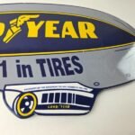 Vintage Goodyear Blimp Sign – Porcelain Gas Service Tires Advertising Sign - Image 11
