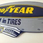 Vintage Goodyear Blimp Sign – Porcelain Gas Service Tires Advertising Sign - Image 3