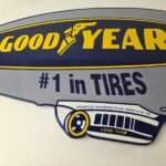 Vintage Goodyear Blimp Sign – Porcelain Gas Service Tires Advertising Sign - Image 4