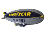 Vintage Goodyear Blimp Sign – Porcelain Gas Service Tires Advertising Sign - Image 2