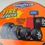 Vintage Goodyear Tires Service Porcelain Sign – Tire Stack Premium Sign - Image 4