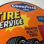 Vintage Goodyear Tires Service Porcelain Sign – Tire Stack Premium Sign - Image 5