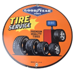Vintage Goodyear Tires Service Porcelain Sign – Tire Stack Premium Sign - Image 2