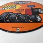 Vintage Goodyear Tires Service Porcelain Sign – Tire Stack Premium Sign - Image 10